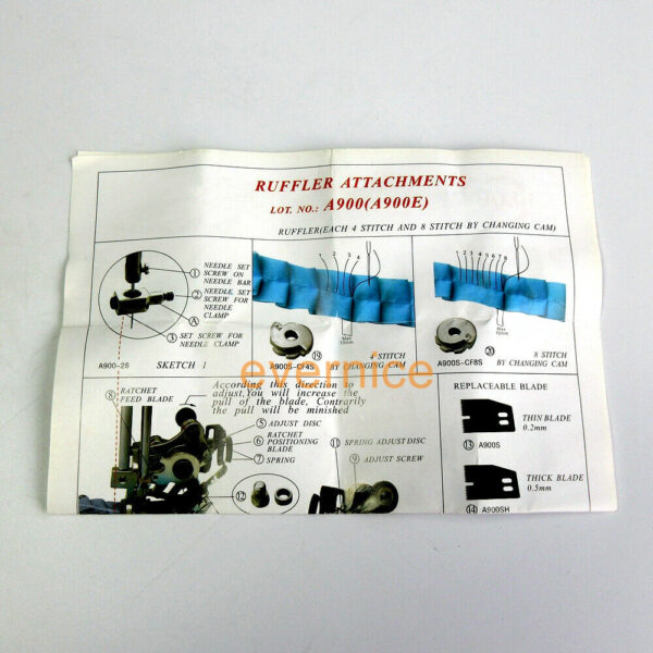 4 & 8 Stitch Ruffler Attachment G900E For Juki Ddl-8500 9000 Tl98E 98Q Yamata+ - Image 5